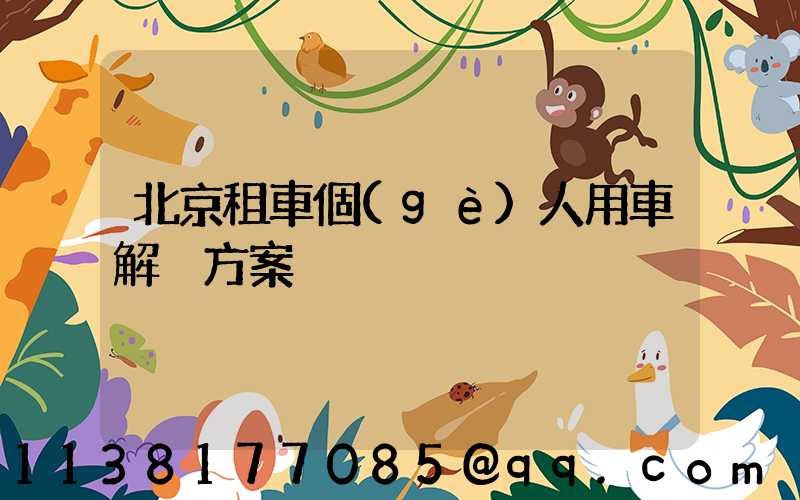 北京租車個(gè)人用車解決方案