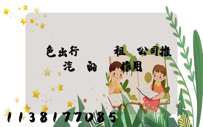 綠色出行趨勢：租車公司推廣電動汽車的積極作用